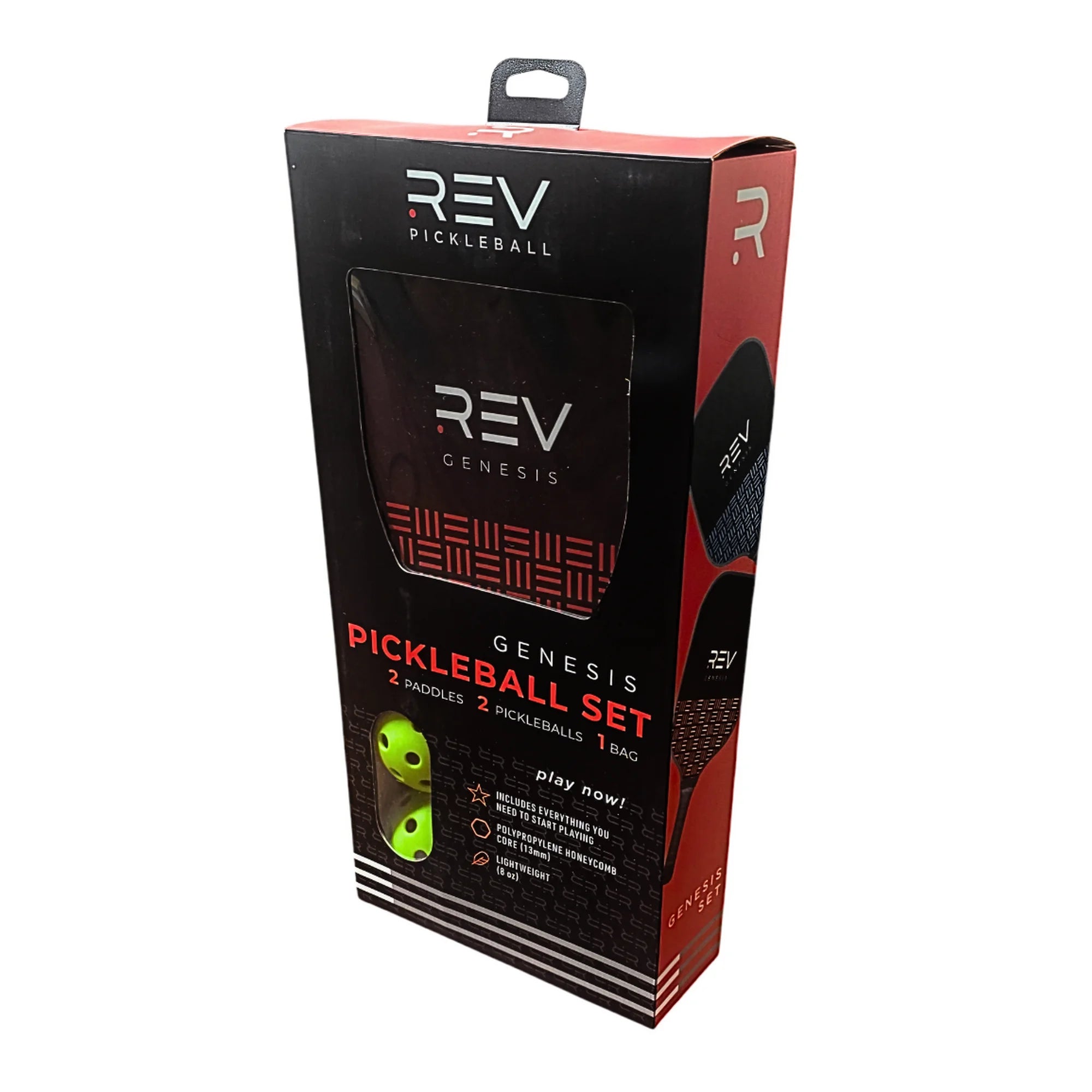 Rev Pickleball Genesis Set – 2 Paddles, 2 Pickleballs, Carry Bag