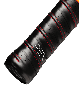 Close-up of the REV NEBULA pickleball paddle comfort grip and ergonomic handle