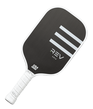 Angled view of the REV ARIA pickleball paddle