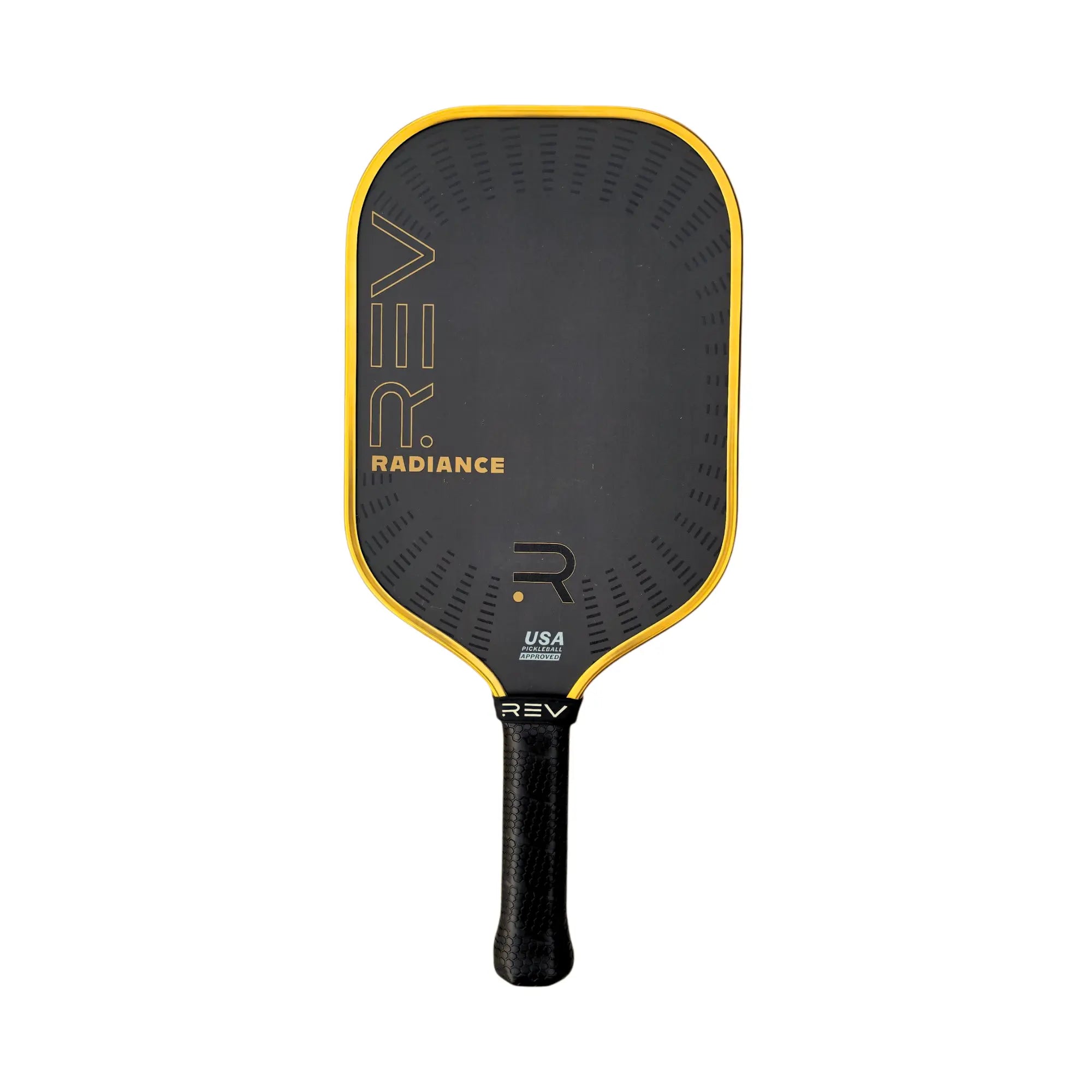 REV RADIANCE foam pickleball paddle front view with T700 carbon fiber face