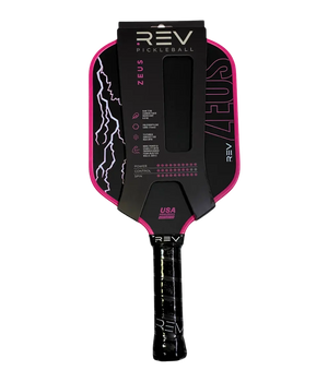 ZEUS power pickleball paddle pink with REV packaging
