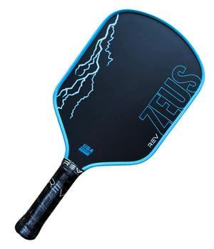 ZEUS power pickleball paddle in teal angled view showing paddle profile